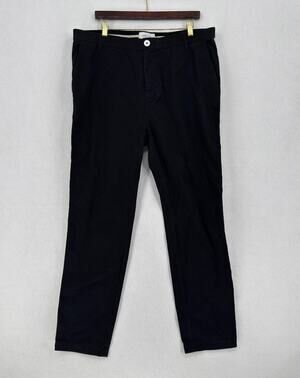 Ovadia & Sons Mens Black Cotton Track Stripe Chino Pants Sz 36
